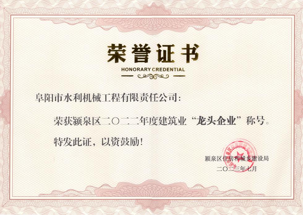 2022年度建筑业龙头企业